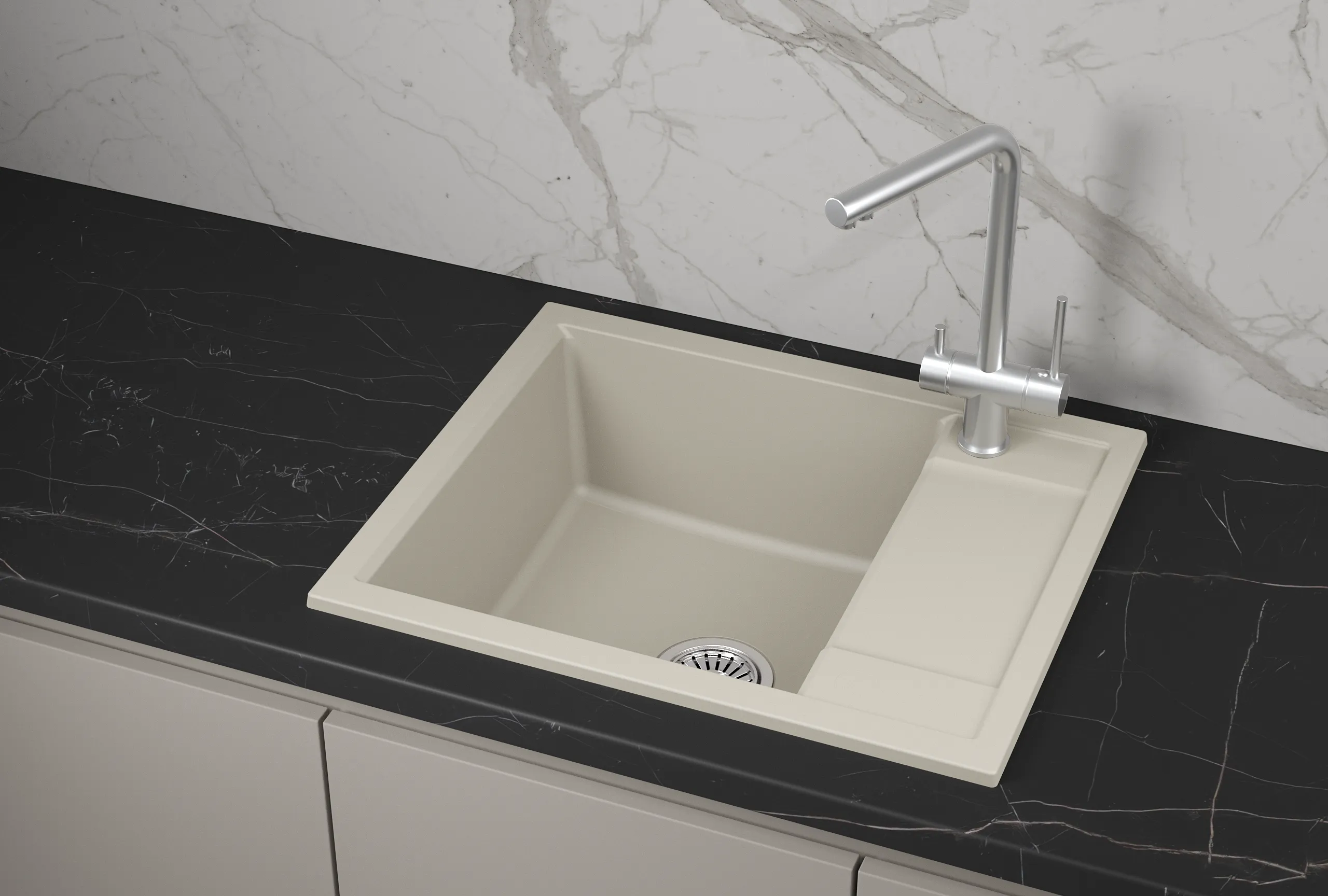 Мойка для кухни Granula 6002 креман, 60х50 см, прямоугольная