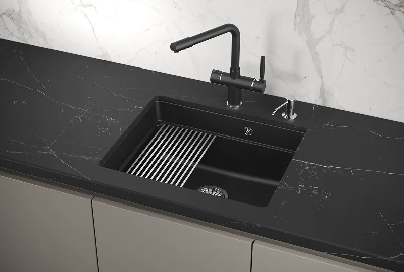 Мойка для кухни Granula Kitchen Space 5501U шварц, 55х45 см, прямоугольная